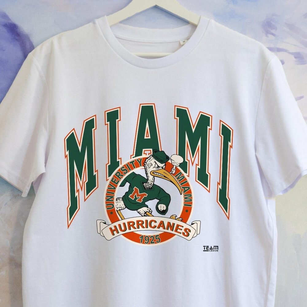 90s Miami Hurricanes Style T-shirt Miami Hurricanes Shirt Tee pm
